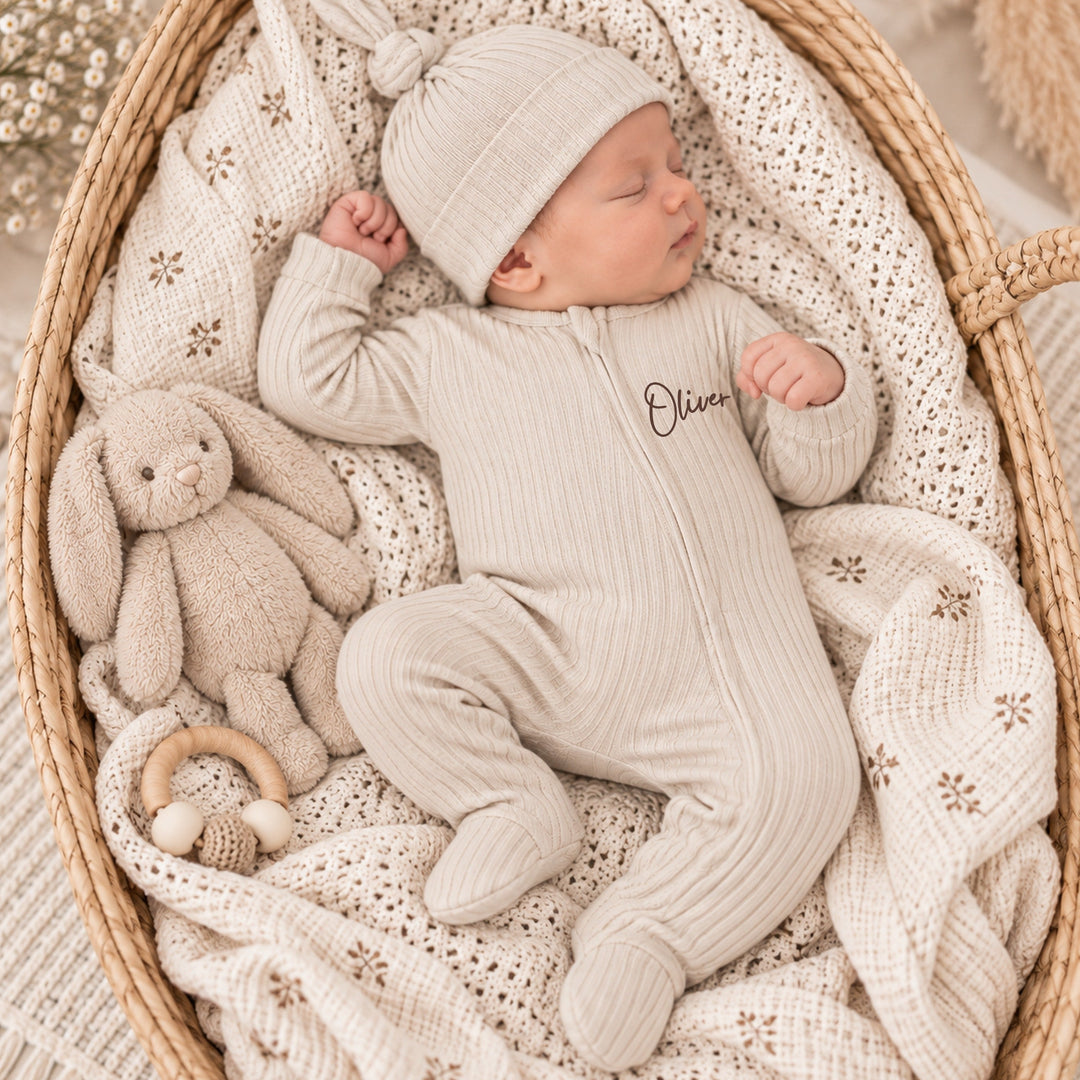 Personalised Script Name Ribbed Coming Home Outfits