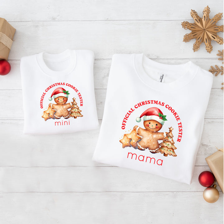 Personalised Christmas Cookie Tester Matching Sweatshirts