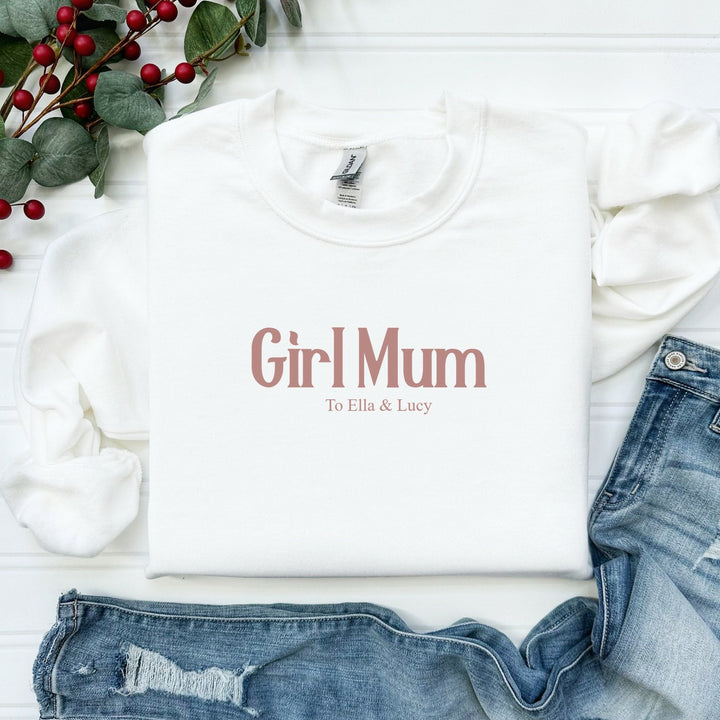 Personalised Pink Girl Mama Sweatshirt