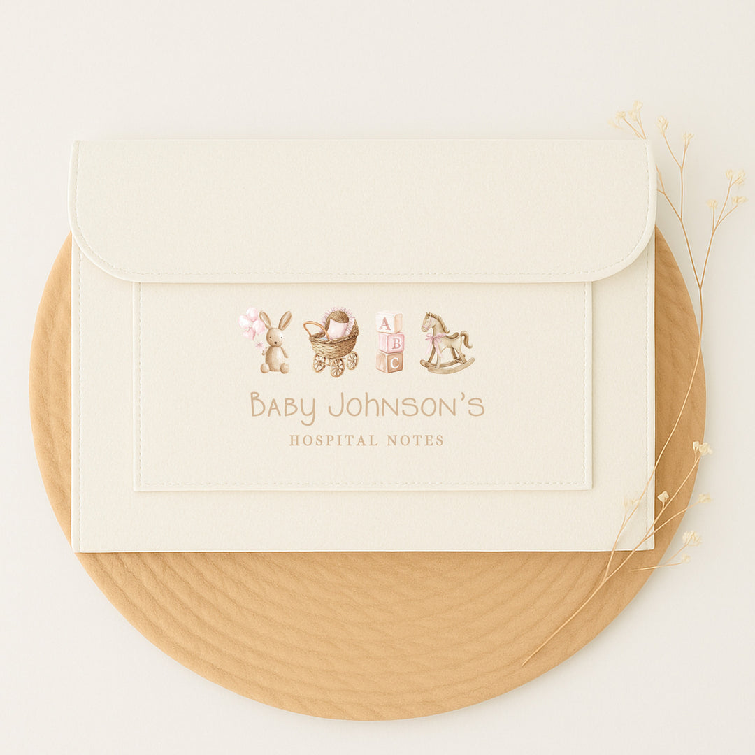 Personalised Pink Baby Maternity/Pregnancy Notes Folder