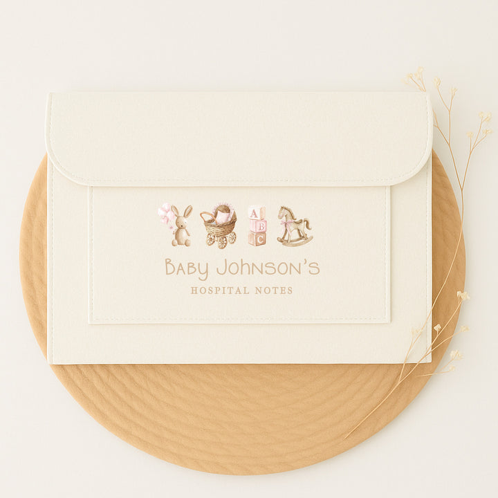 Personalised Pink Baby Maternity/Pregnancy Notes Folder