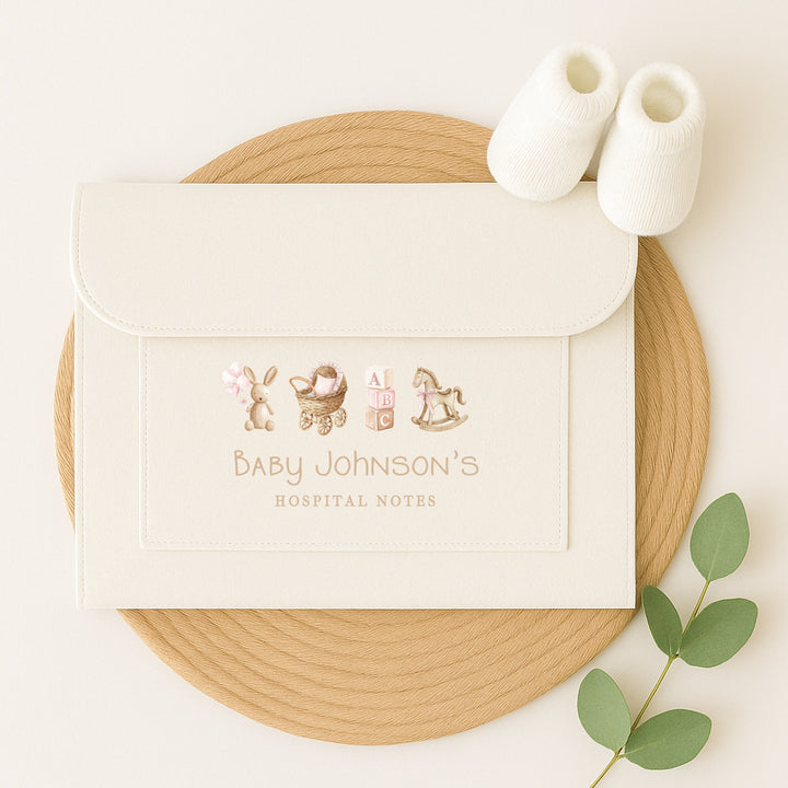 Personalised Pink Baby Maternity/Pregnancy Notes Folder