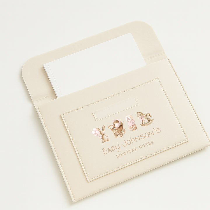 Personalised Pink Baby Maternity/Pregnancy Notes Folder