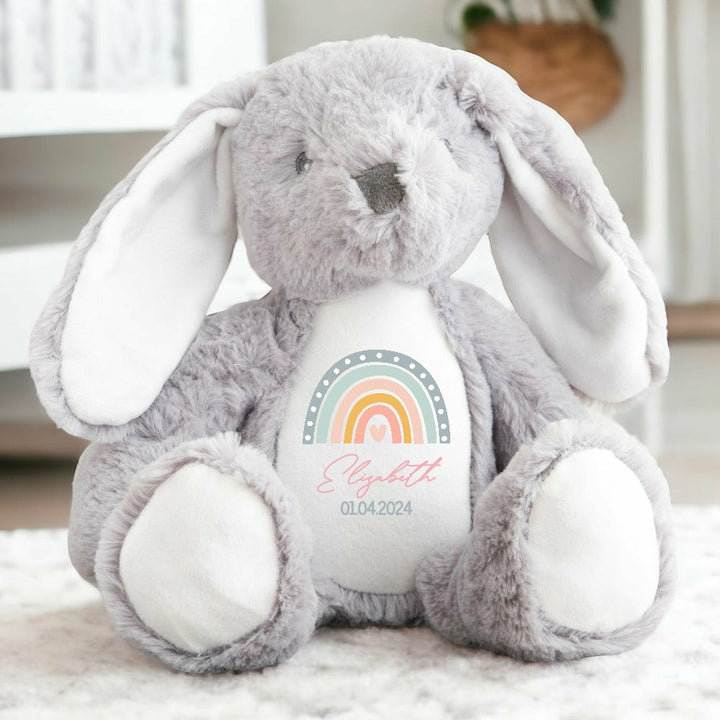 Personalised Rainbow Birth Announcement Teddy