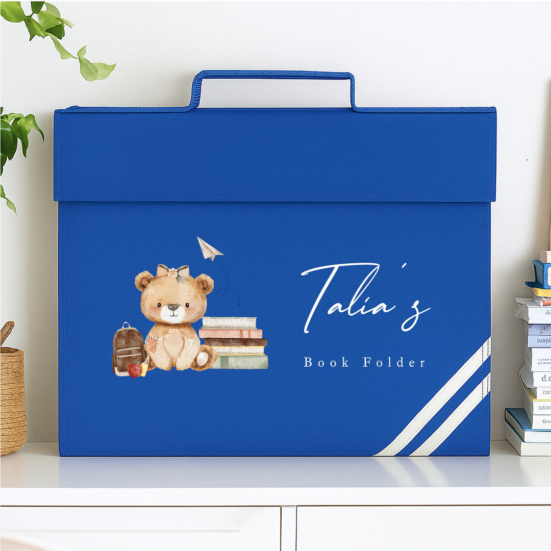 Personalised Teddy Girls Bookbag