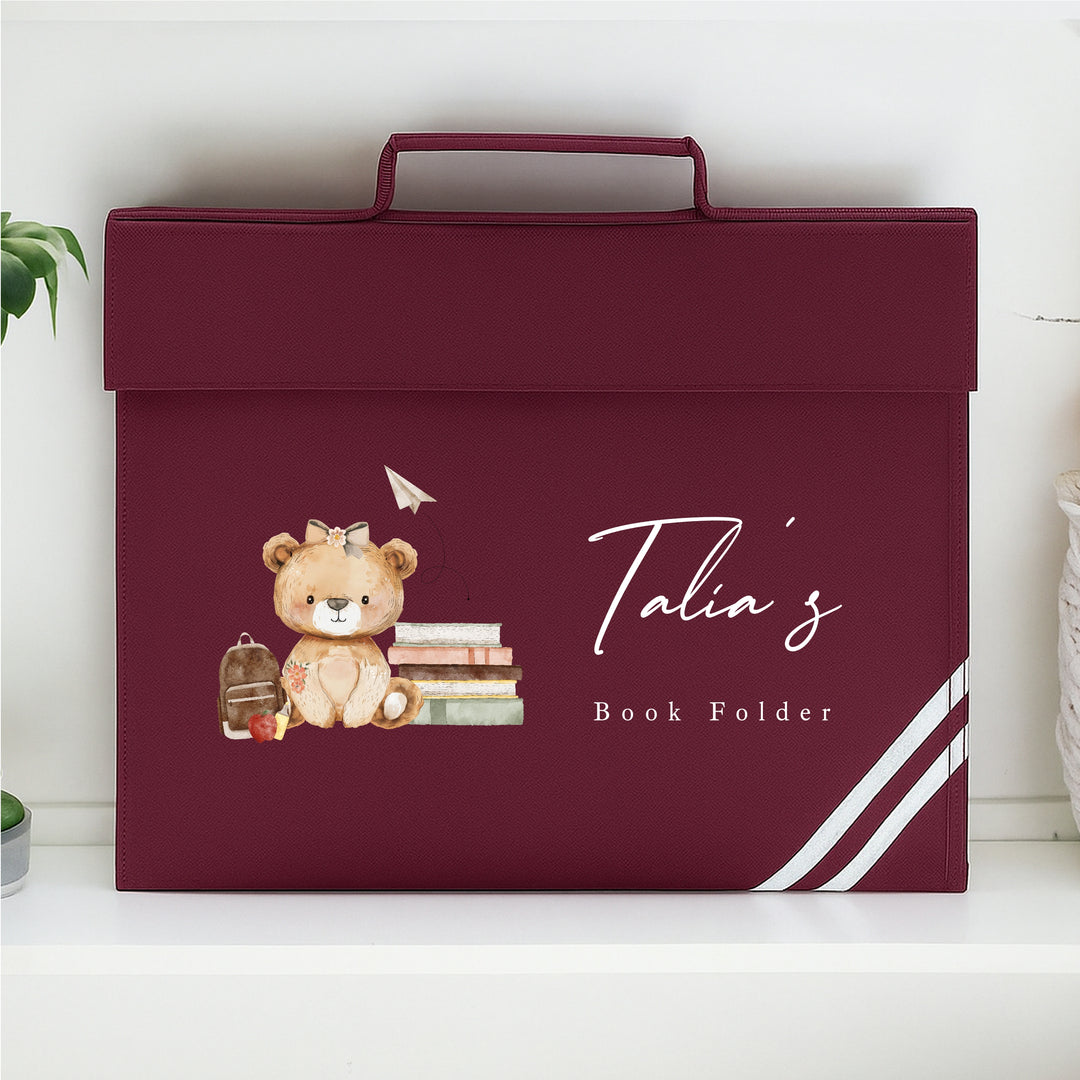 Personalised Teddy Girls Bookbag