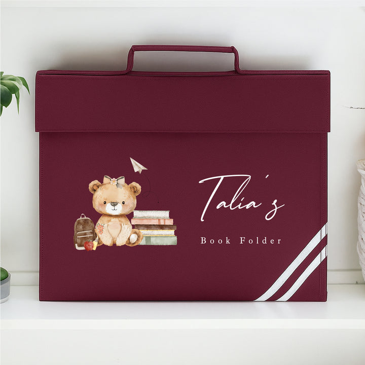 Personalised Teddy Girls Bookbag