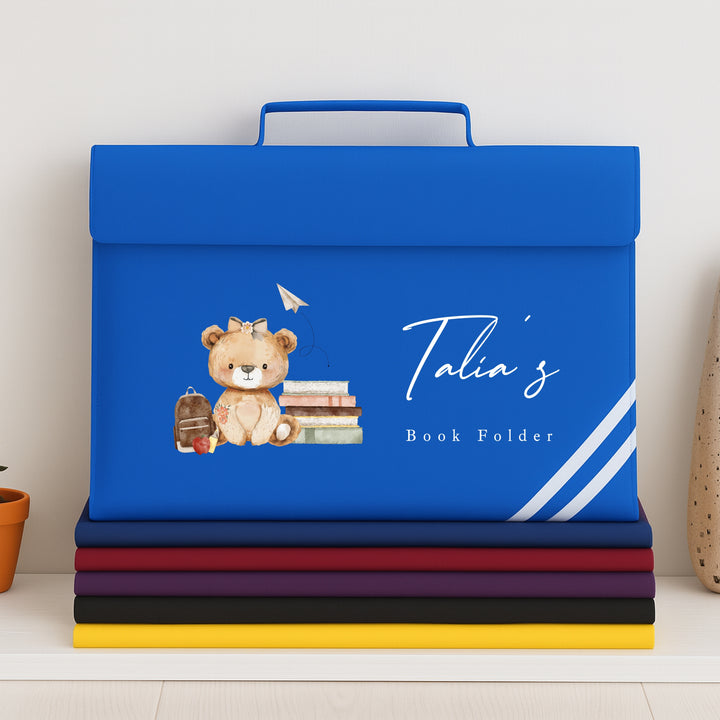 Personalised Teddy Girls Bookbag