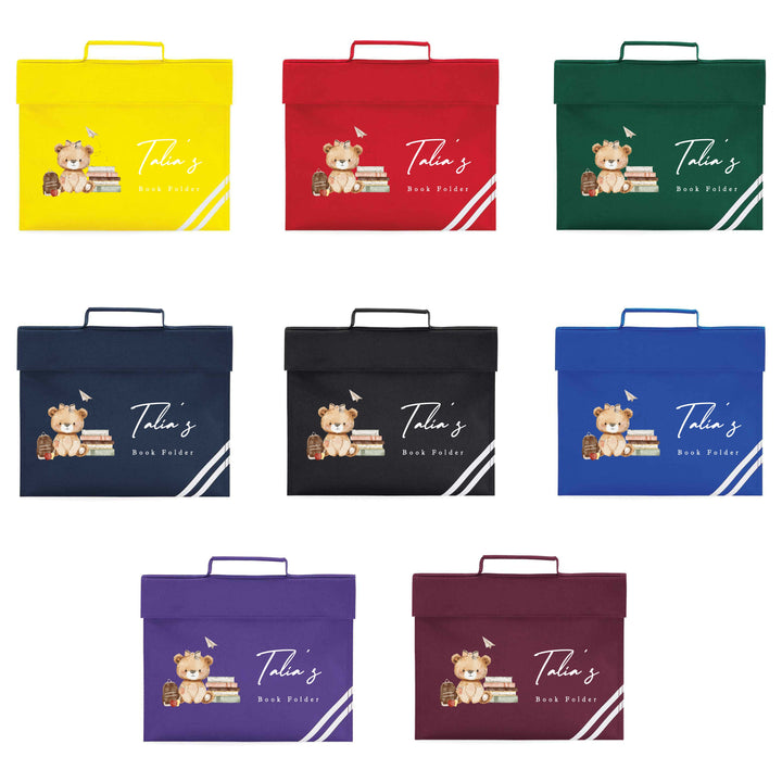 Personalised Teddy Girls Bookbag