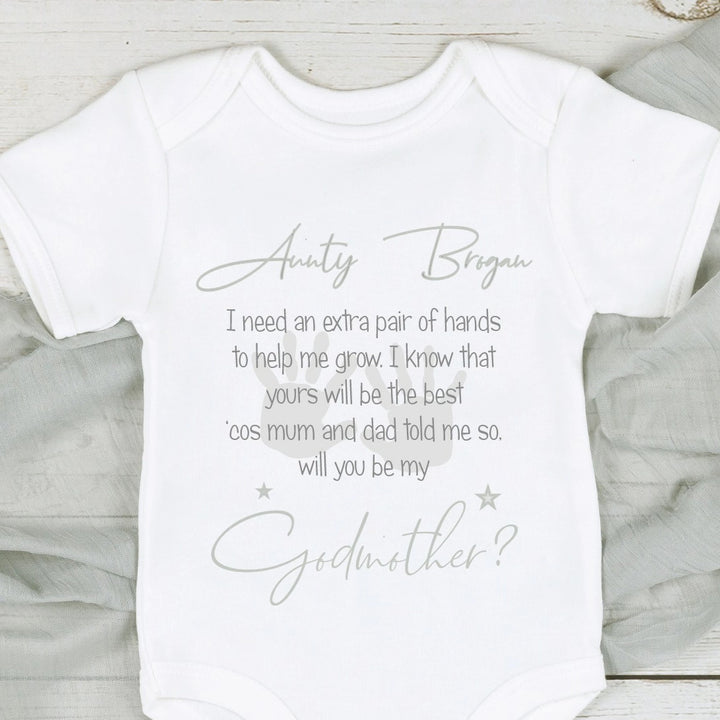 Personalised Will you be my Godmother? Baby Vest