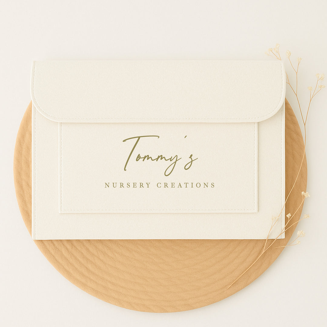 Personalised Simple Gold Text Nursery Artrwork Folder