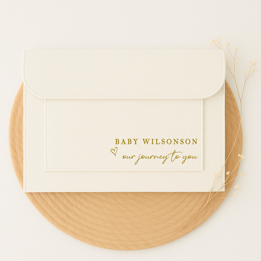 Personalised Gold Our Journey To You Maternity/Pregnancy Notes Folder