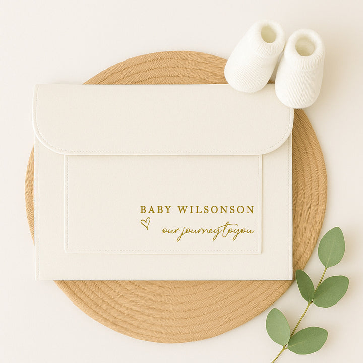 Personalised Gold Our Journey To You Maternity/Pregnancy Notes Folder