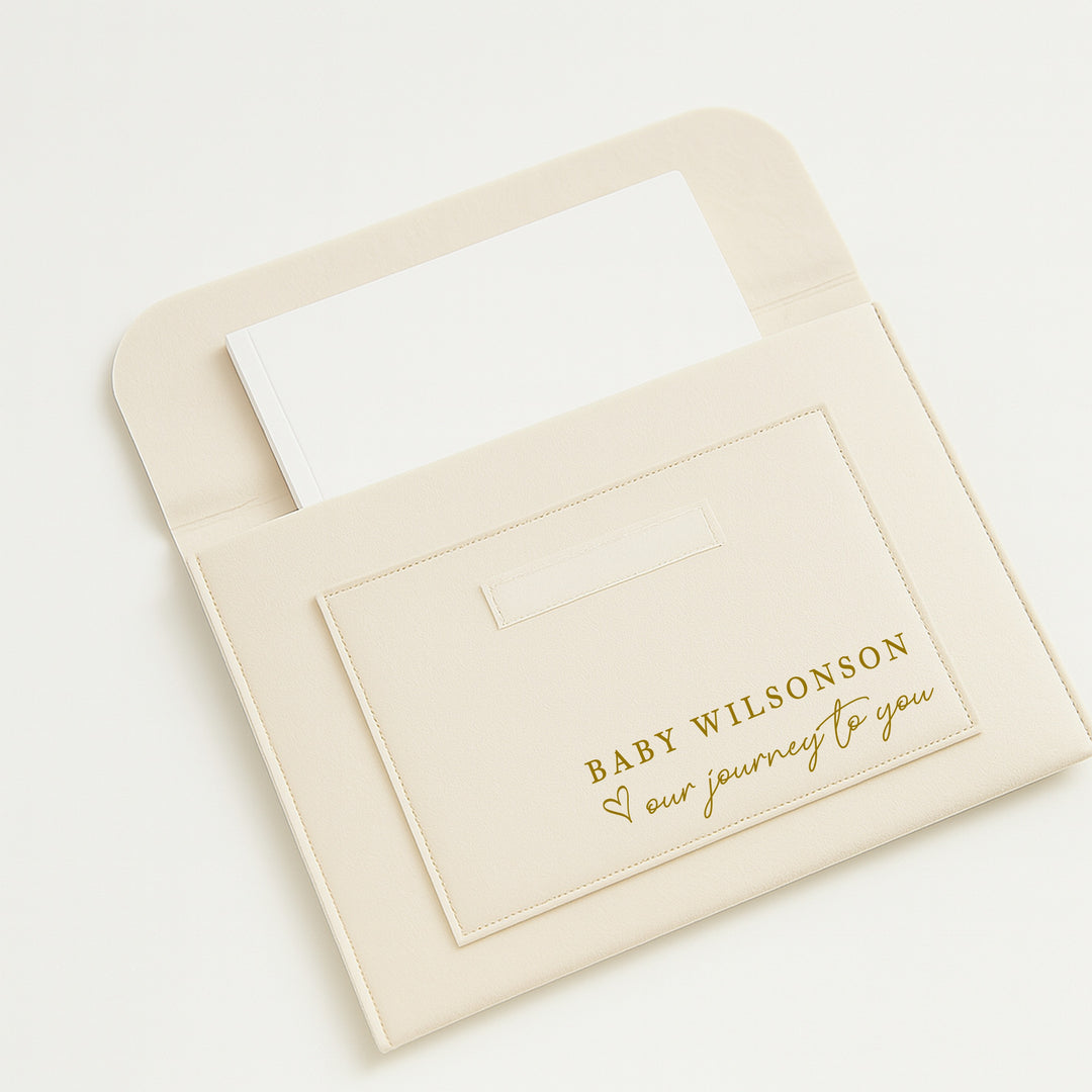 Personalised Gold Our Journey To You Maternity/Pregnancy Notes Folder