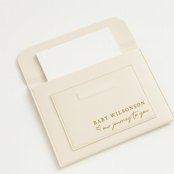 Personalised Gold Our Journey To You Maternity/Pregnancy Notes Folder