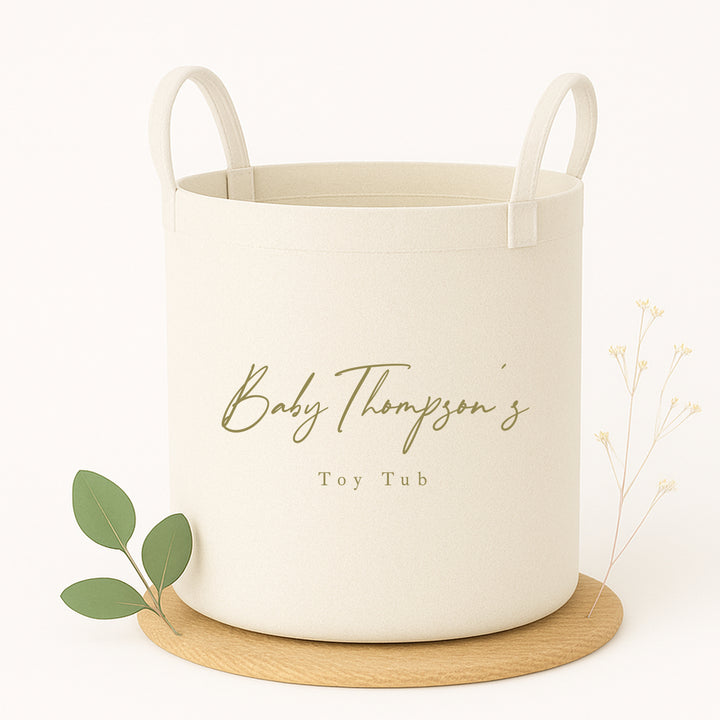 Personalised Gold Name Toy Tub