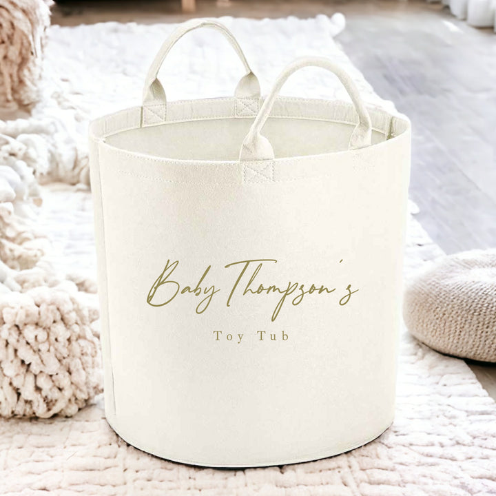 Personalised Gold Name Toy Tub
