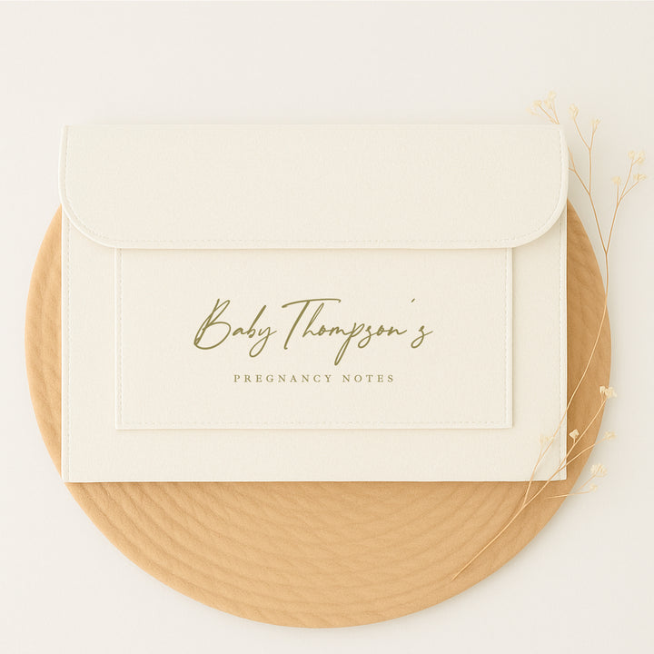 Personalised Gold Name Pregnancy/Maternity Notes Baby Folder
