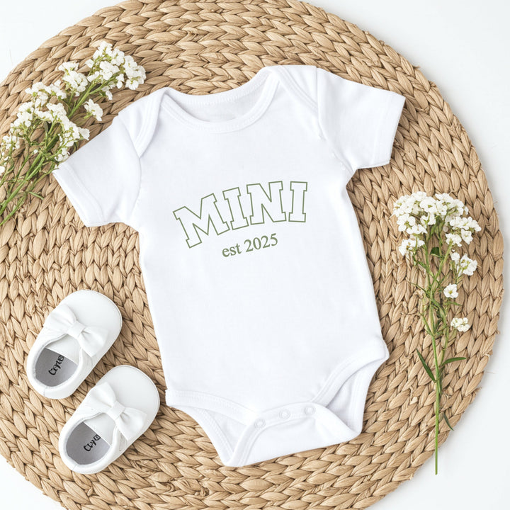 Personalised Grandad and Mini Est Sage Green Matching Outfits