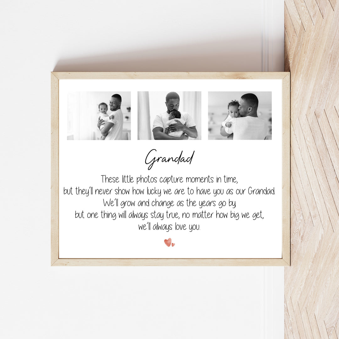 Personalised Photo Grandad We'll Always Love You Poster