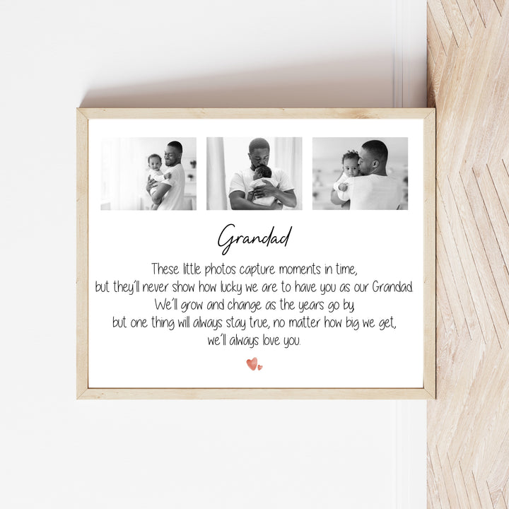 Personalised Photo Grandad We'll Always Love You Poster