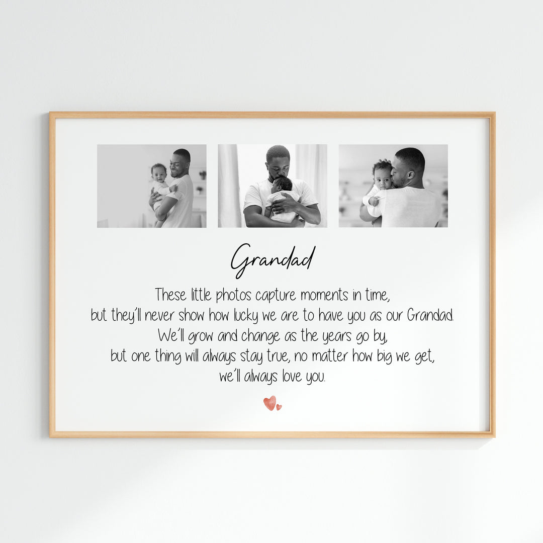 Personalised Photo Grandad We'll Always Love You Poster