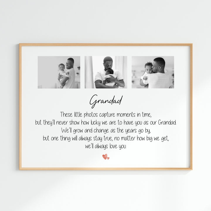 Personalised Photo Grandad We'll Always Love You Poster