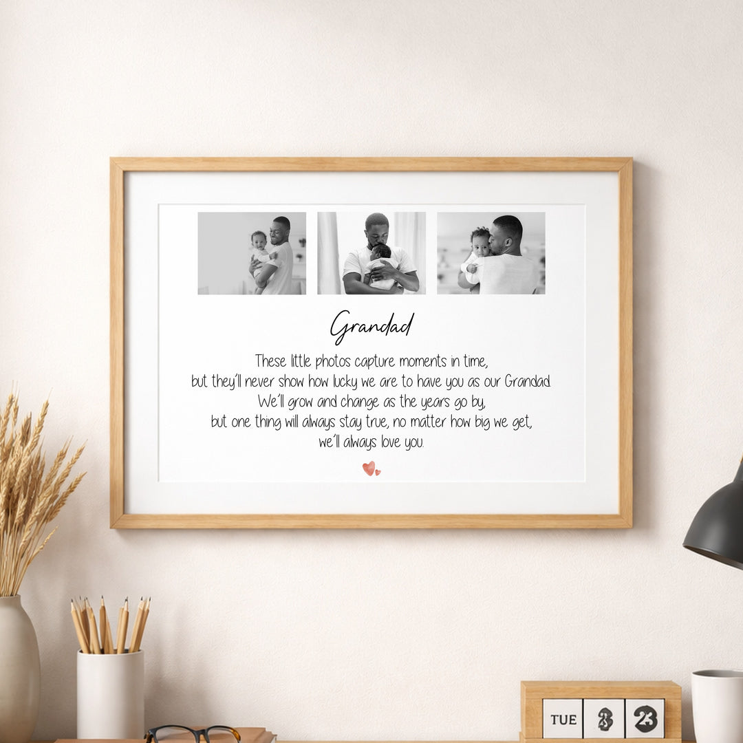 Personalised Photo Grandad We'll Always Love You Poster