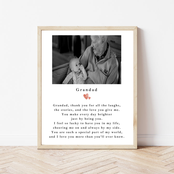 Personalised Photo Grandad Poem Poster