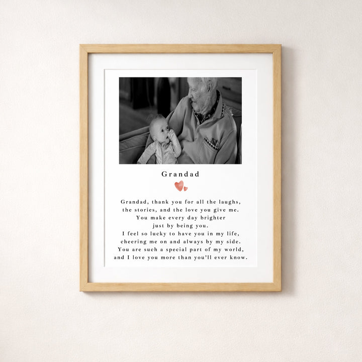 Personalised Photo Grandad Poem Poster