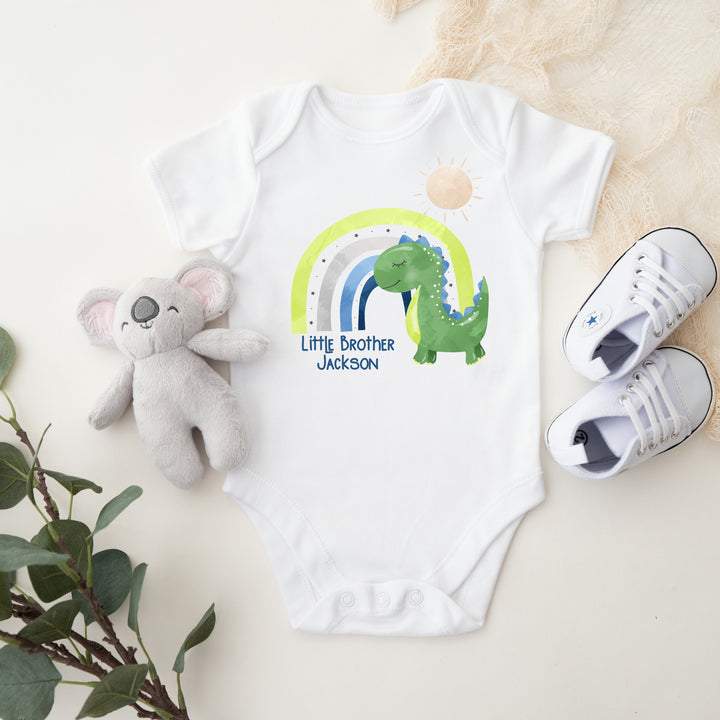 Personalised Green Dino Babygrow/Vest