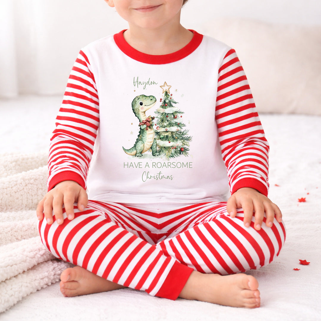 Personalised Dinosaur Christmas Pyjamas
