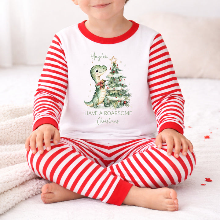 Personalised Dinosaur Christmas Pyjamas