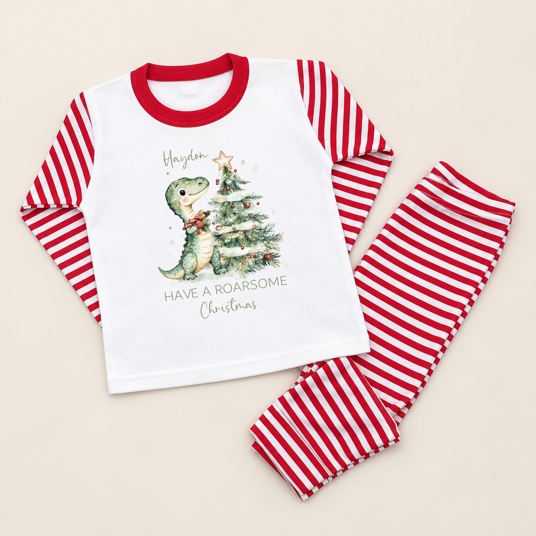 Personalised Dinosaur Christmas Pyjamas