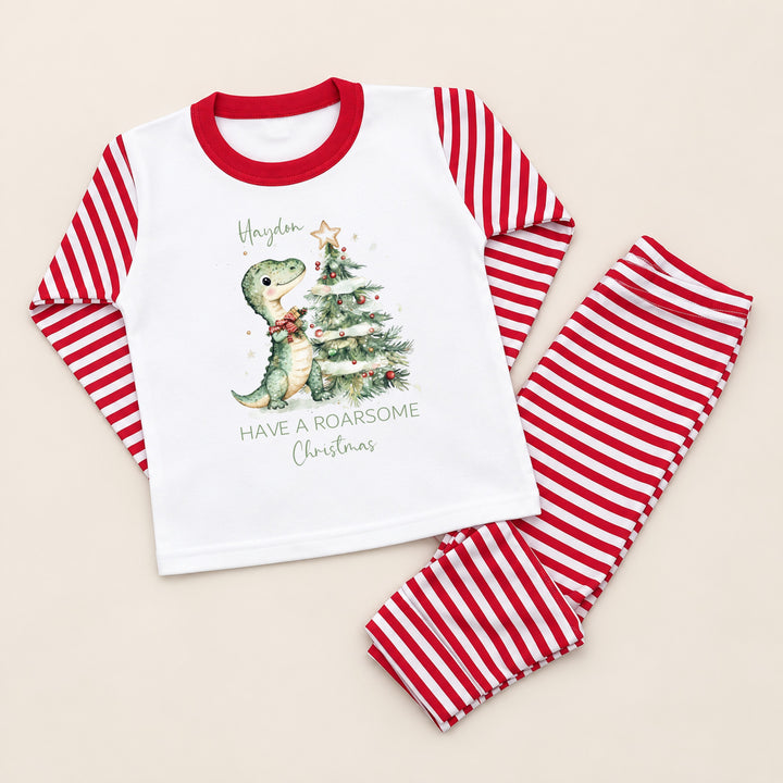 Personalised Dinosaur Christmas Pyjamas