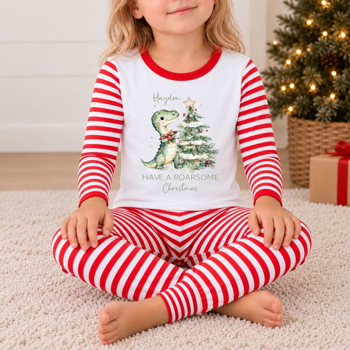 Personalised Dinosaur Christmas Pyjamas