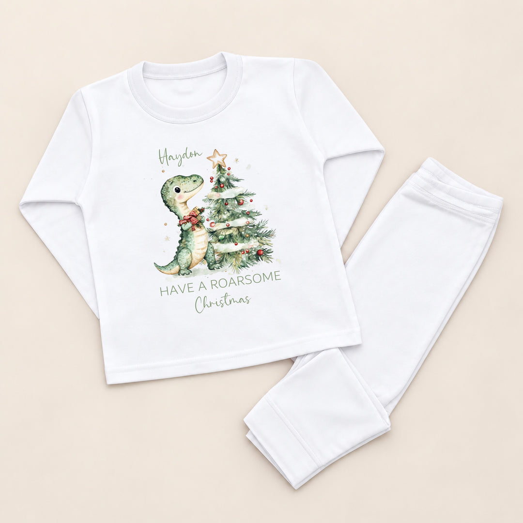 Personalised Dinosaur Christmas Pyjamas