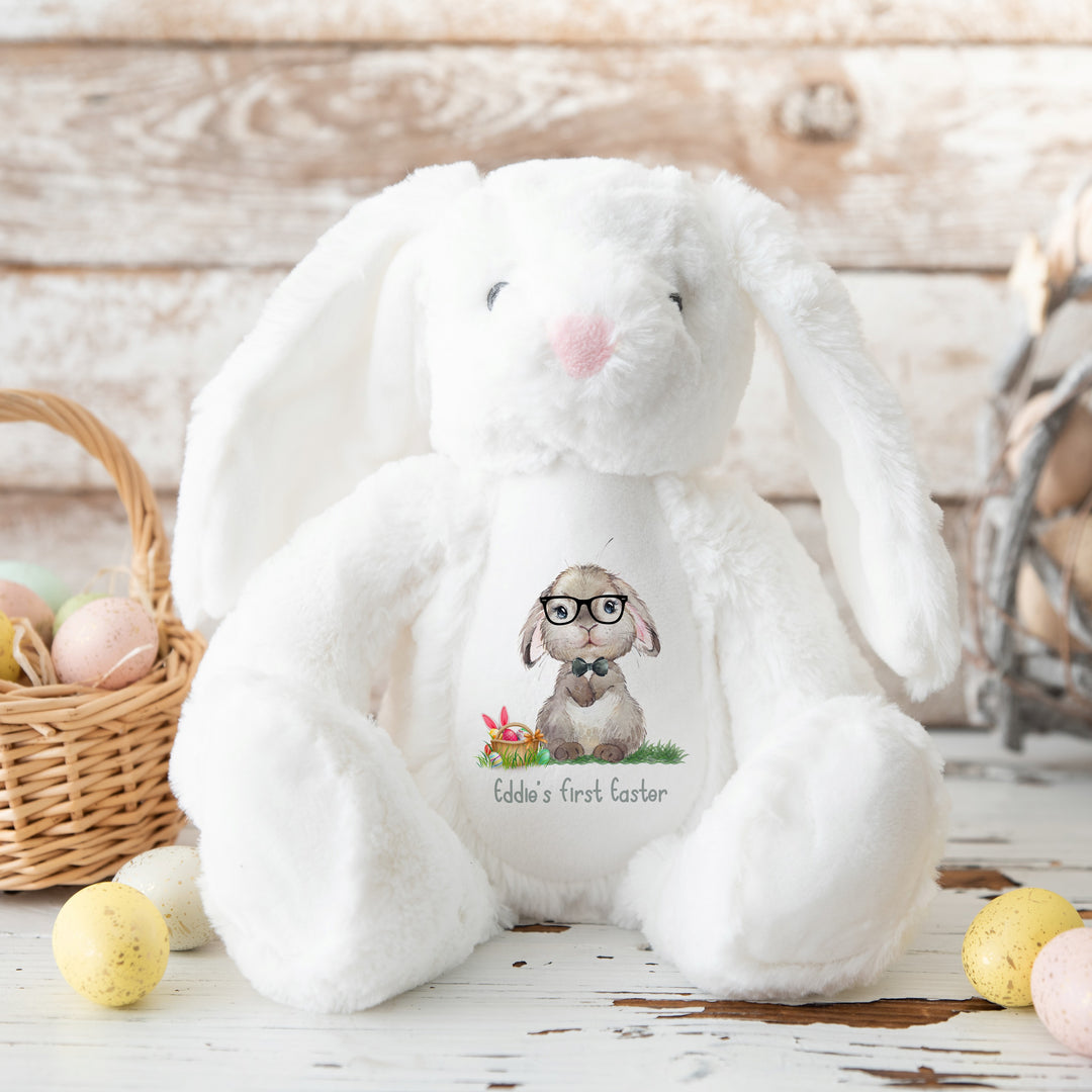 Personalised Black Tie Bunny My First Easter Teddy