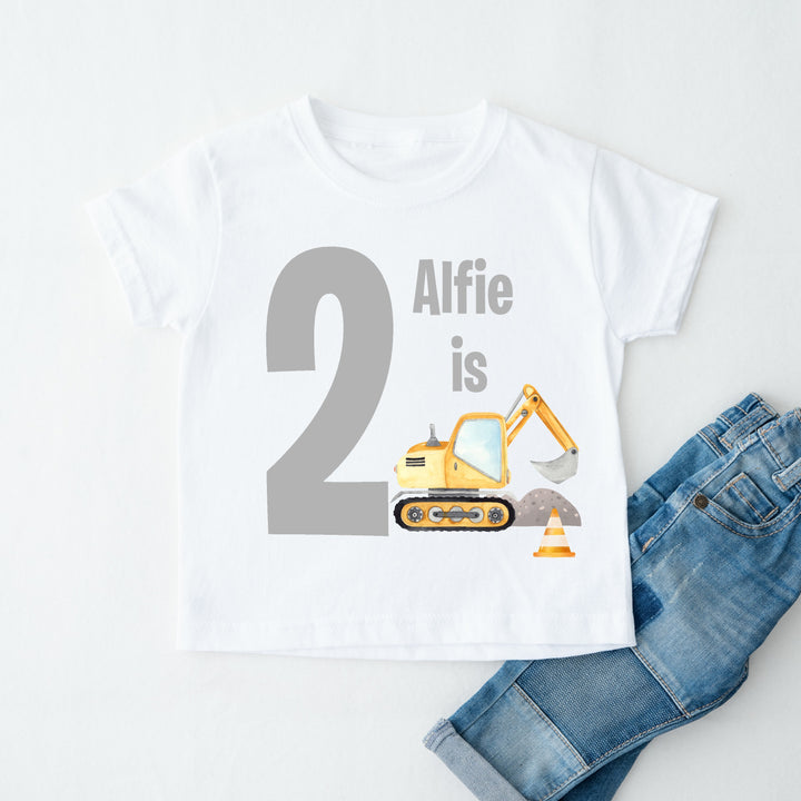 Personalised Little Digger Birthday T-shirt/Vest