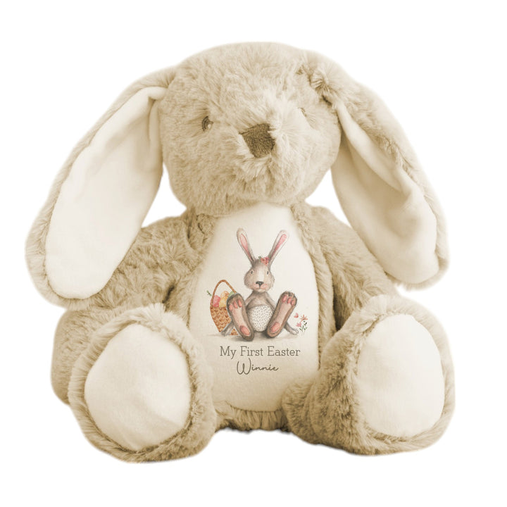 Personalised Pink and Grey Bunny My First Easter Teddy