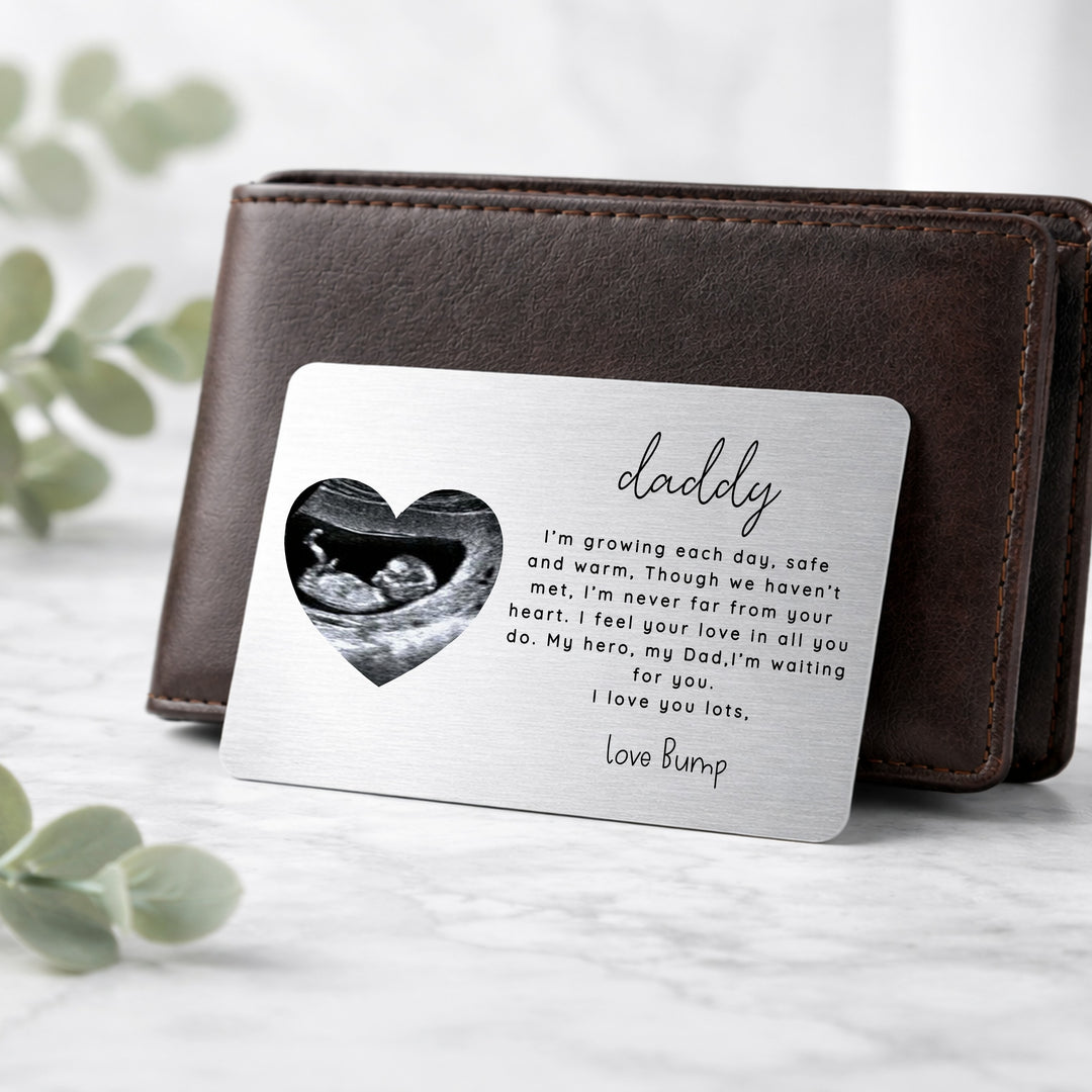 Personalised Heart Baby Scan Wallet Card