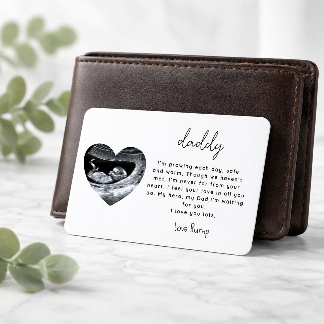 Personalised Heart Baby Scan Wallet Card
