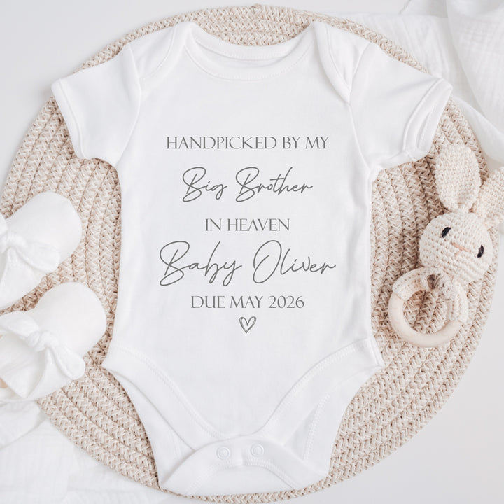 Personalised Picked From Heaven Announcement Vest