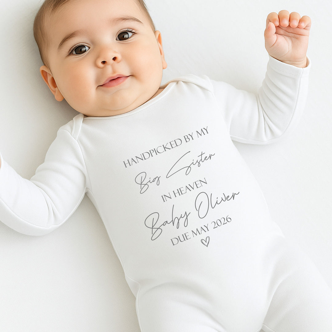 Personalised Picked From Heaven Announcement Vest