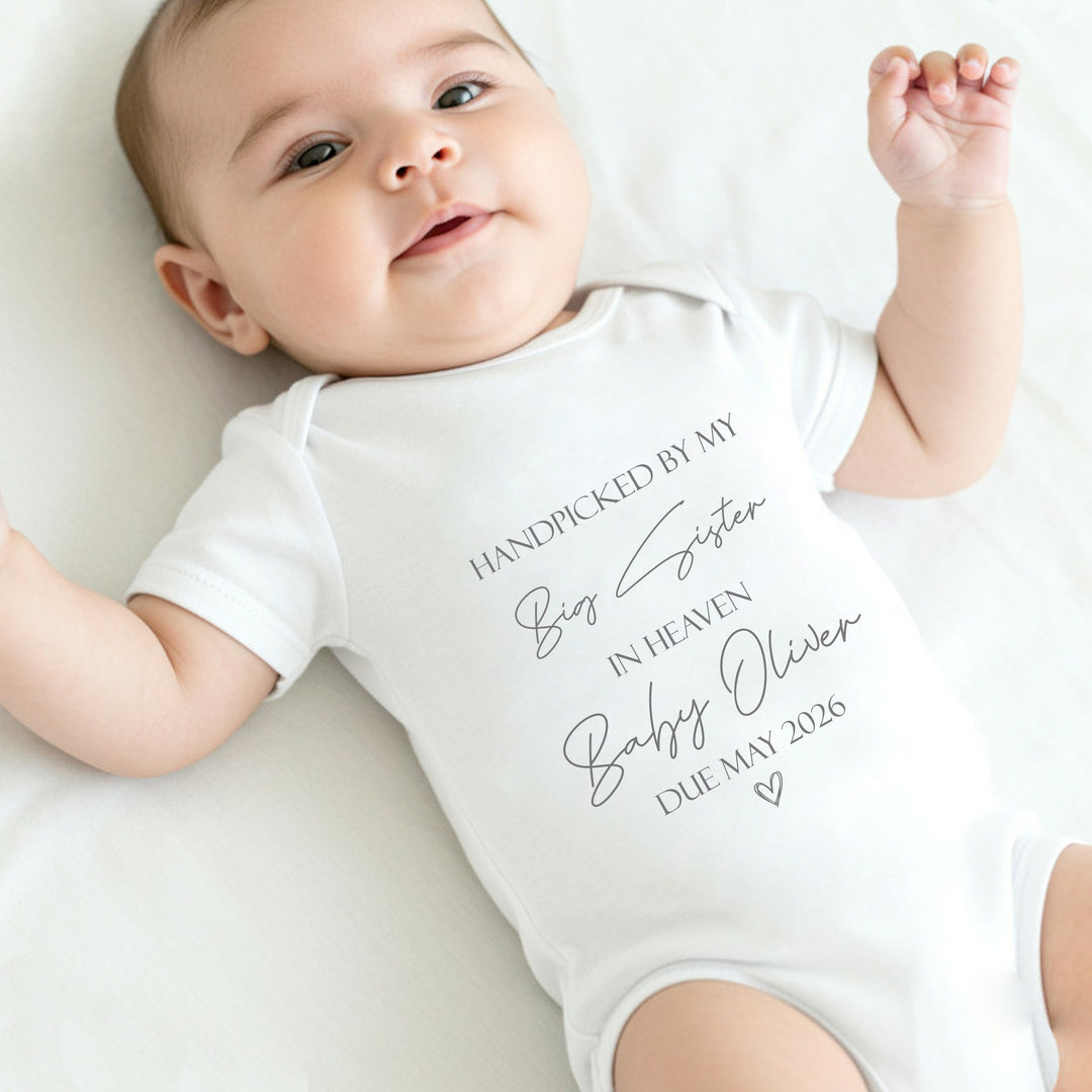 Personalised Picked From Heaven Announcement Vest