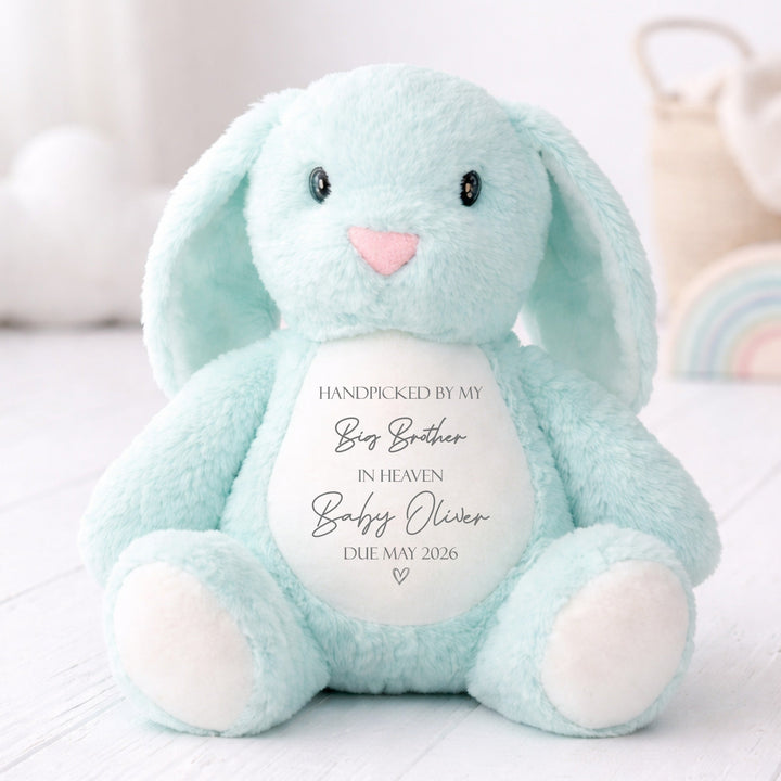Personalised Hand Picked From Heaven Baby Announcement Rabbit