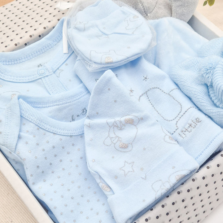 Blue Elephant & Comforter Boys Gift Hamper Set