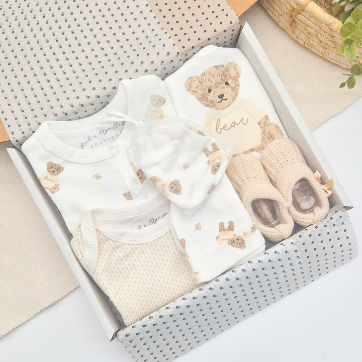 Unisex Beige Bears Gift Hamper Set
