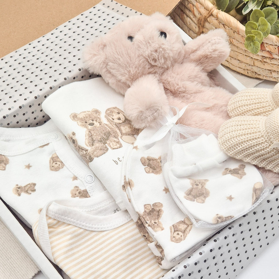 Unisex Bear Bunny and Bear Comforter Gift Hamper Set