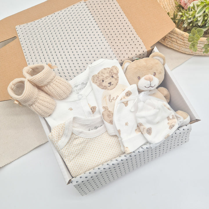 Unisex Beige Bear & Teddy Gift Hamper Set